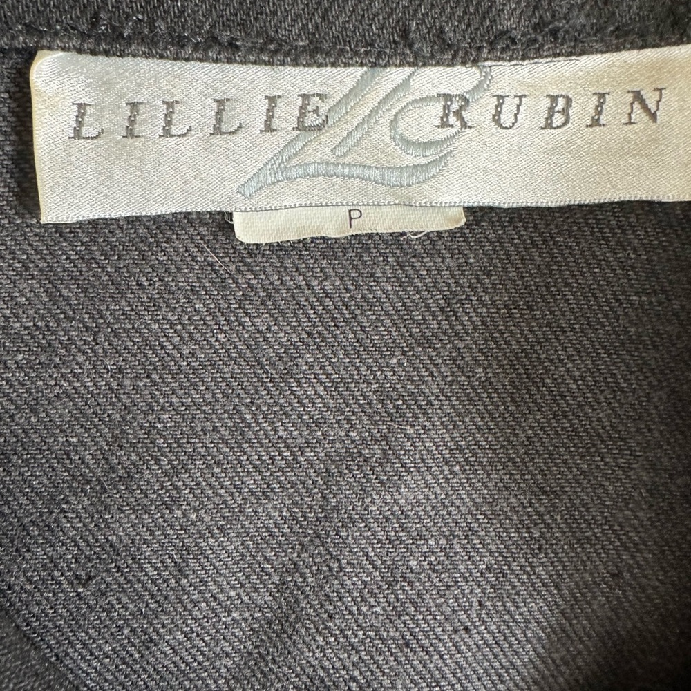 Lillie Rubin Black Jean Jacket and Pants Set with White Zebra Accents - Picture 8 of 13